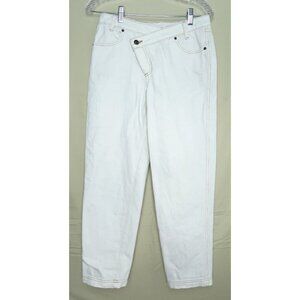 Future Collective Kahlana Barfield Tapered Jeans Mid Rise Bone Womens Size 0 EUC